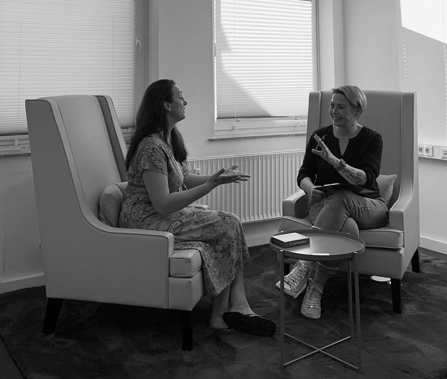 stress.coaching - Hypnose, Coaching, Seminare -Susanne Suckert im Gespräch mit einer Frau